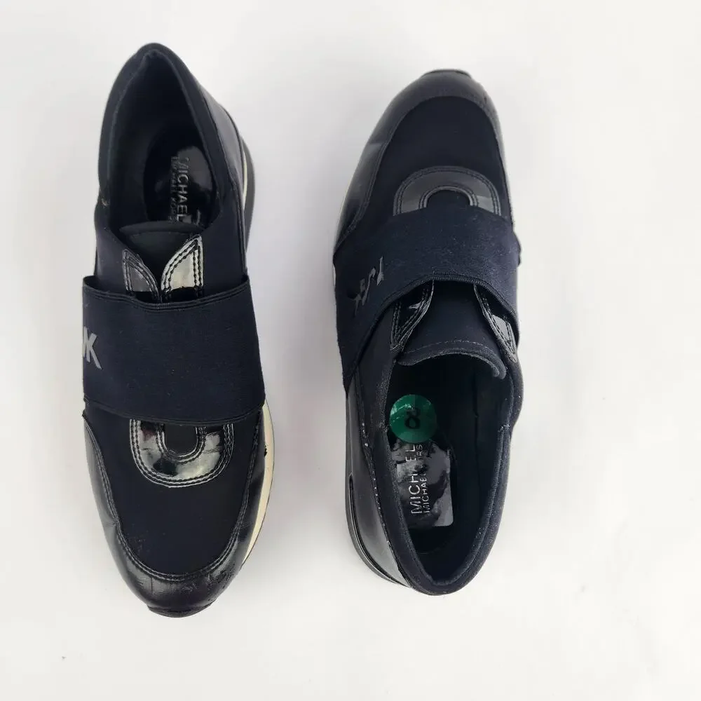 Michael Kors Felix, Black slip-on white siding, Trainer Sneakers Black 8M